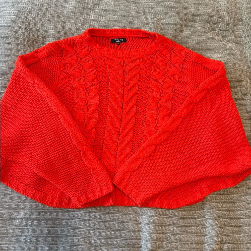 New Look Vibrant Red Cable Knit Sweater